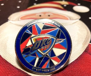 NBA OKC "Oklahoma City Thunder" Opening Night 2019-2020 Red/White Blue Lapel Pin - Picture 1 of 11