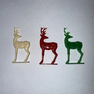 Vintage Cracker Jack Prize Toy Reindeer or Deer Lot Of 3 - Picture 1 of 5