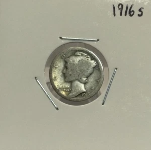 Moneda de diez centavos Mercury 1916 S, primer año, 90 % plata, ¡extremadamente baja acuñación! 🔥🔥 - Imagen 1 de 2