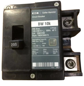 BW2200 Cutler Hammer 200A 120/240V 2P Circuit Breaker --SES - Picture 1 of 1