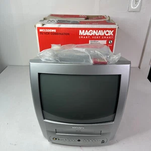 NEW Magnavox MC132EMG 13" CRT TV VCR VHS Retro Gaming Combo Tube Tested w/ Box - Picture 1 of 11