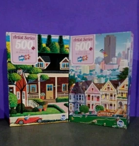 2 PUZZLES-Artist Series -New-Sealed- 1) Tending The Garden - 2) Come Fly With Me - Picture 1 of 10