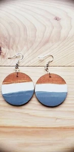 Blur Abstract Grey Copper Earrings - Picture 1 of 3