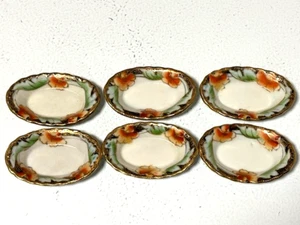 Vintage Nippon Salzkeller Set (6) handbemalt mit Goldrand. 20er Jahre - Bild 1 von 3