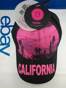 Robin Ruth Hat Cap CALIFORNIA Brand NEW With Tags Pink on Black Original cotton - Picture 1 of 6