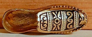 DAMASCENE SPANISH SHOE SLIPPER GOLDPLATE BROOCH - Imagen 1 de 3