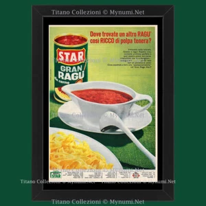 Anni '60 * Pubblicità Originale "Star, Ragù Ricco di Polpa Tenera" Cornice - Foto 1 di 1