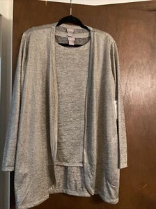 Chicos Metallic Folie Gold Tank Cardigan Set Größe 2 neu mit Etikett Neu mit Etikett - Bild 1 von 14