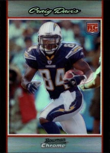 2007 Bowman Chrome Refractor BUSTER CRAIG DAVIS RC #BC82 CHARGERS 🏈 - Picture 1 of 2