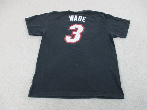 Miami Heat Shirt Adult Extra Large Black Dwyane Wade Basketball Adidas Men B52 * Cover