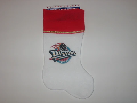 Detroit Pistons 14" Soft White Acrylic Team Logo Christmas Stocking FREE S&H!! Cover