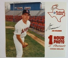 1992 MIDLAND ANGELS JOE KRAEMER ROOKIE OFFICIAL 5.5"X5" 1 HOUR PHOTO AUTO