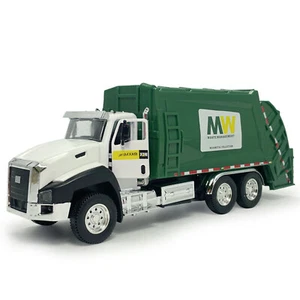 Garbage Truck Toys 1/50 Scale Model Car Diecast Pull Back Toy Cars Gift Fit Kid - Foto 1 di 9