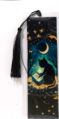 Black Cat Fortune Mystical Unique Exquisite Laminated Bookmake Women, Men • 1.98$