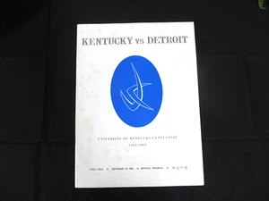 Kentucky Vs Detroit 1964 Programa Oficial Universidad de Kentucky Centenario - Imagen 1 de 7