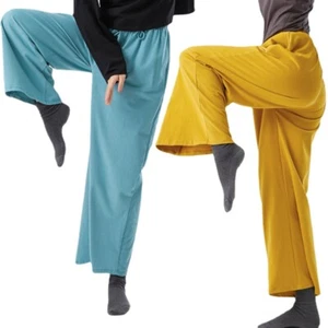 Femme Danse Yoga Pantalon Desseré Jambe Large Cordon Bal Entraînement Sport - Bild 1 von 19