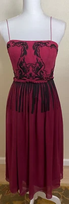 Womens Midi Dress Silk Whimsigoth Fairy Valentines Nicole Miller Artelier Sz 2 - Image 1 of 4