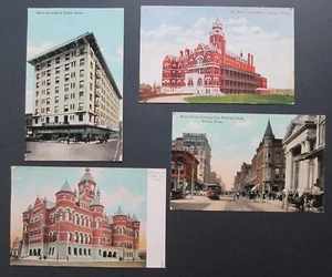 DALLAS TX Early 1900s Postcards Lot (4) Main St./Hotel Southland/St.Paul's/Court - Picture 1 of 6