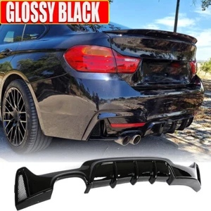 Für BMW F32 F33 F36 M-Paket 2014-19 Heckdiffusor 2-Rohr schwarz glanz Diffusor - Bild 1 von 13