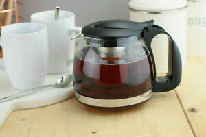 Glass Teapot, 600ml Traditional Basic Clear Black Tea Pot Filter Infuser, Apollo