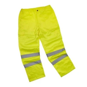 Pantalones de trabajo Warrior Hi-Vis amarillos cómodos de polialgodón #0118DWHV04SY - Imagen 1 de 4