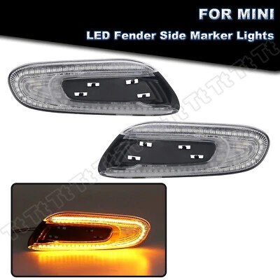 For 2014-2021 Mini Cooper F55 F56 F57 Amber LED Front Fender Side Marker Lights - Image 1 of 4