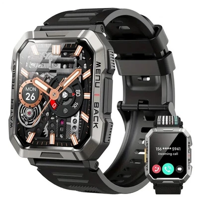 Military Smart Watch for Men (Call Receive/Dial) Outdoor Sport Fitness Tracker - Image 1 of 4