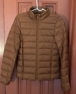 Damen Marks & Spencer Daunenjacke Cognac Gr. 2 mit Hoodie im Kragen - Bild 1 von 24