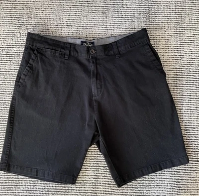 Nat Nast Men's Black Flat Front Cotton Elastane SHORTS Casual Size38 Inseam 10” - Image 1 of 4