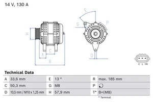 Alternator fits KIA XCEED CD 1.6 2019 on G4FJ Bosch 373002B960 Quality New - Picture 1 of 1