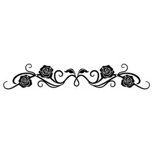 Black Large Metal Rose Branch Wall Decor Rustic Iron Scroll Vine Over The Doo... - Picture 1 of 9