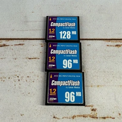 Lexar CompactFlash Memory Cards Bundle for Digital Cameras 128MB/96MB - Image 1 of 2