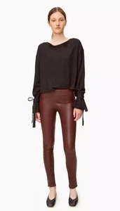 Helmut Lang Lammfell Leder Plonge Hose Skinny rostrot/braun Gr. 6 (29x30) - Bild 1 von 16