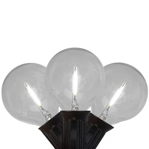 Northlight 10ct Pure White LED G50 Globe Christmas Light Set, 10ft Black Wire - Picture 1 of 3