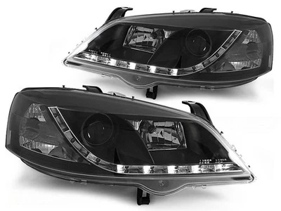 Faros LED De Día Óptica Para Opel Astra G Año 98-05 Negro - Imagen 1 de 2