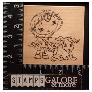 Estampillas de goma estampillas G167 Doctor Kiddo niña perro enfermo #2947 - Imagen 1 de 3
