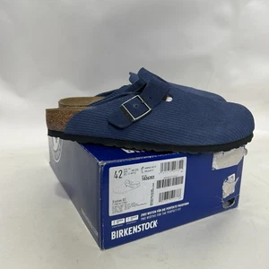 Zueco Birkenstock Boston gamuza pana en relieve "índigo" para hombre 9 nuevo - Imagen 1 de 5