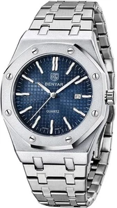 Reloj Para Hombre Resistente Al Agua Acero Inoxidable Hora Mundial Oro - Picture 1 of 7