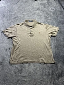Polo Ralph Lauren Polo Shirt Mens 2XLT Gray Taupe Embroidered Pony Short Sleeve - Picture 1 of 6