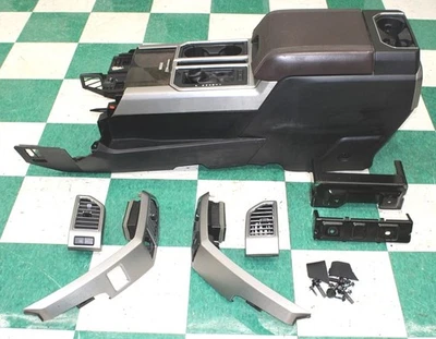 15' F150 Woodgrain Platinum Black Brown Leather Console Armrest OEM Dash Trim OE - Изображение 1 из 4