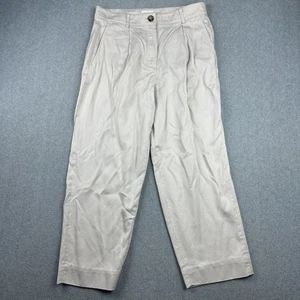 The Reset Pantaloni Donna Beige Medio Gamba Larga Pieghettati Lyocell Etichetta R - Foto 1 di 9
