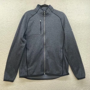 Cutter and Buck Jacket Mens Large Blue Full Zip Fleece Lined Golf Zip Pocket - Picture 1 of 12