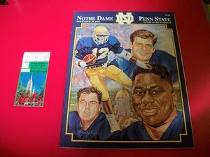 NOTRE DAME VS.PENN STATE PROGRAM W/TICKET  11-17-1990 - VERY GOOD CONDITION - Picture 1 of 8