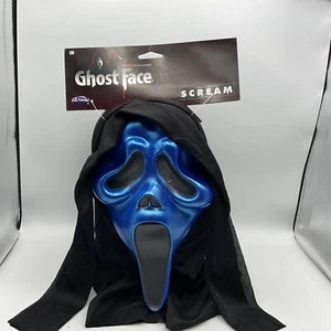 Máscara completa Scream Ghost Face azul metálico adulto ¡mundo divertido! - Imagen 1 de 4