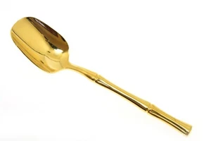 Towle Supreme Cutlery Vermai 24 Karat Plated Bamboo 5.5" Sugar Spoon  - Picture 1 of 2
