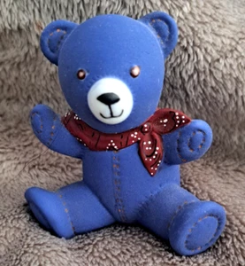 Franklin Mint Teddy Bear Americana Denim Blue Collection TFM Great Condition - Picture 1 of 3