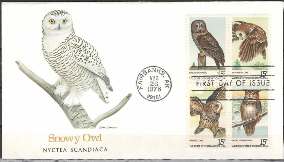 US Scott #1763a, "American Owls" Fleetwood First Day Covers - Image 1 of 1