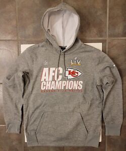 Nike Dri-Fit Kansas City Chiefs AFC Champions SuperBowl Hoodie Mens Sz Large NFL