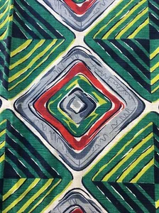 Original 1930s/ 1940s Bark Cloth Geometric Design Drapery Panel/Fabric 92” X 34” - Picture 1 of 7