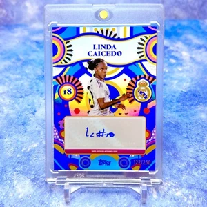 Linda Caicedo Real Madrid Femenino Topps Certified Sticker Auto 122/250 Card - Imagen 1 de 3